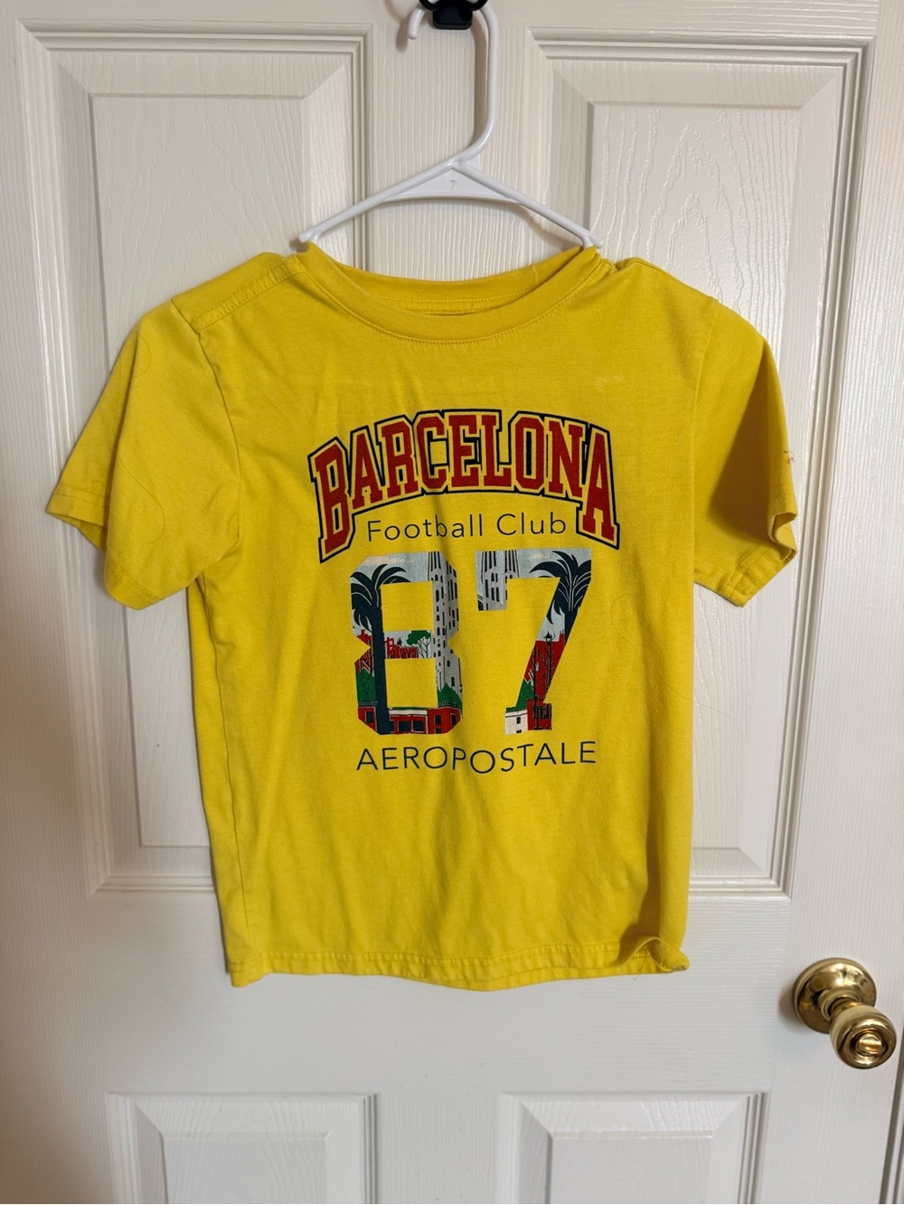 Aeropostale Yellow Barcelona Football Club Graphic Tee